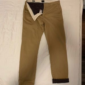 J crew flannel lined 770 chinos tan 32x32
